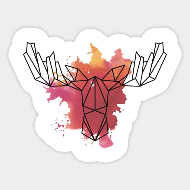 Geometric moose Sticker by RosanneCreates